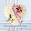 Corazón de flores funerarias Clavel y Lilium