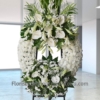 Corona de flores funeraria Clavel Blanca Especial, Floristeria Tanatorio Vitoria
